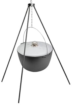 Kasan 2 L Aluminium Dreibein Gestell Stahl Kessel Aluminiumdeckel Camping Schwenktopf Gulaschkessel outdoor Kazan mit Bügel und Deckel Aluminium Kazan mit Griff und Deckel Asien Topf Tatarskij