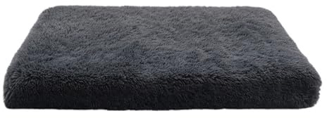 EUIYCBA Gemütliches Plüsch-Hundebett und Katzenmatte, quadratisch, tiefer Schlaf, Haustier-Sofabett für ultimativen Komfort (Dunkelgrau, XXL)