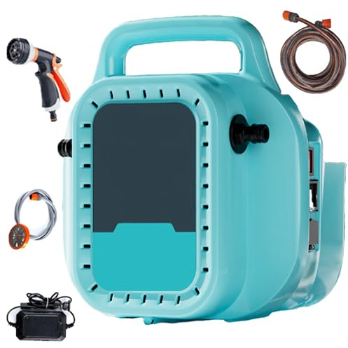 Electric Water Spray Pump, 200W Portable Sprayer with 1 Water Gun & 30M Water Pipe, 8 Water Spray Modes Lithium Battery Water Sprayer Pump for Vegetable Watering Car Washing