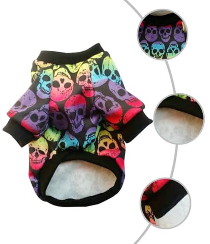 Beaupretty Halloween Hundepullover Totenkopf Muster XL Strapazierfähiger Haustierpullover Atmungsaktive Hundebekleidung für Outdoor und Party