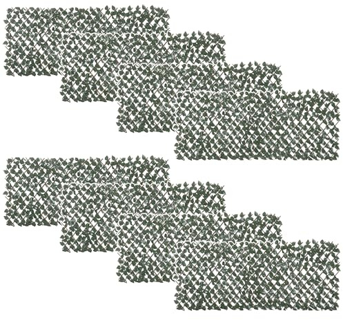 Outsunny Rotolo di Siepe Finta Estensibile, 8 Pezzi, 200x100 cm | Finta per Balcone, Siepe Artificiale Estensibile per Giardino, Foglie Verdi Finte