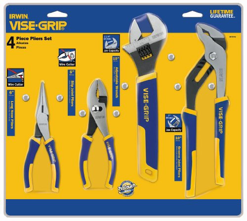 IRWIN Vise-Grip Pliers & Wrench Set, 4-Piece (2078705), Blue
