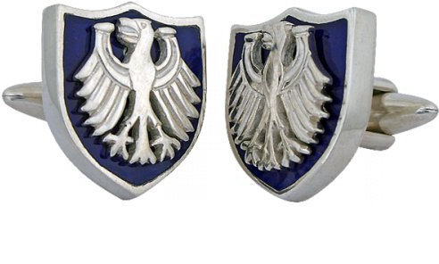 ZAUNICK Manschettenknöpfe Adler Silber 925 handgefertigt, blau