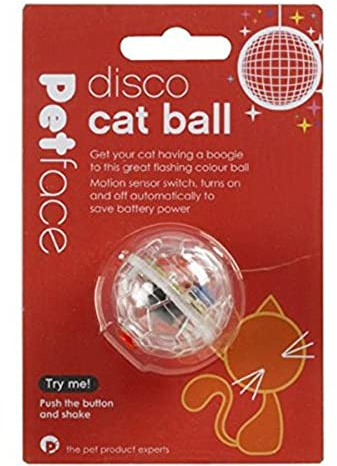 Petface Light Up Disco Ball Cat Toy, 3.5 cm Diameter (Pack of 1) | Interactive Colour Changing Lights, Engaging Play, Stimulates Natural Instincts
