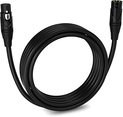 LyxPro Balanced XLR Cable 4.6m Premium Series Professional Microphone Cable, Powered Speakers and Other Pro Devices Cable, Black