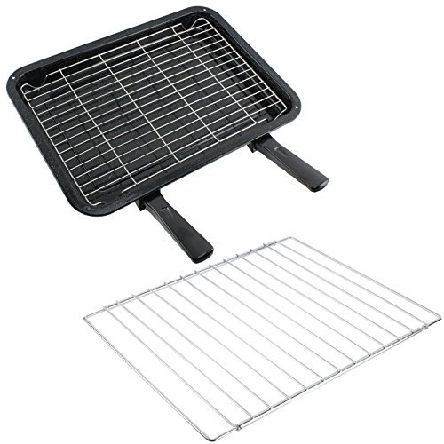 SPARES2GO Extra Large Grill Pan, Rack & Dual Detachable Handles with Adjustable Shelf for Neff Oven Cookers