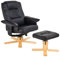 IDIMEX Relaxsessel Charly mit Hocker, schöner Drehsessel mit Lederimitat in schwarz, praktischer Polstersessel mit Seitentasche