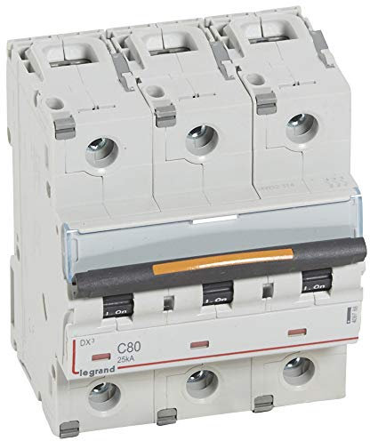 Disjoncteur DX³ 25kA - 3P 400V~ - 80A - courbe C - 4,5 modules