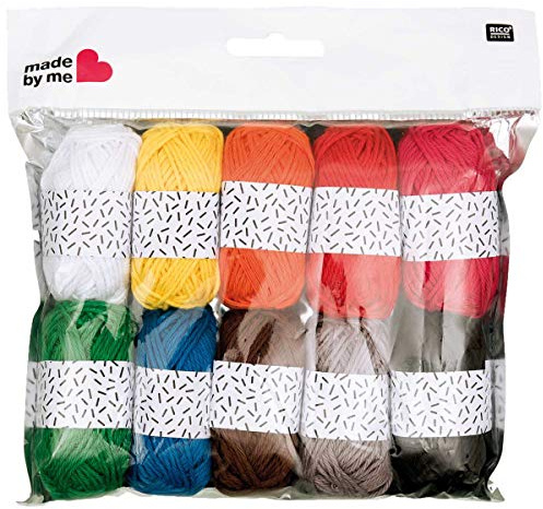 Rico Design Made by Me Minis Classic Baumwolle 10x10g - Häkelgarn / Strickgarn - Wolle / Garn zum Stricken, Häkeln und Basteln - DIY