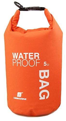 Uncle Paul Sacs étanches - Orange 5 litres Léger Sac étanche Flottant aux Couleurs Vives pour Bateau, Kayak, pêche, Rafting, Natation, Camping, canoë