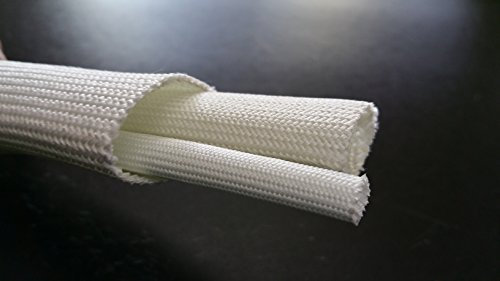 Guaina Isolante in Fibra di Vetro Bloccata, trattamento Resina Silicone anti sfilacciamento, diametro da 1 mm a 40 mm, matassa da 10 Metri, protezione alte temperature e isolante elettrico per cavi e cablaggi (Diametro 6 mm)
