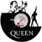 GRAVURZEILE Wanduhr aus Vinyl - Freddie Mercury Upcycling Design - Handmade Vintage-Uhr - Wanddekoration im Retro-Design für Musikfans - Geschenk für Sie & Ihn - Made in Germany