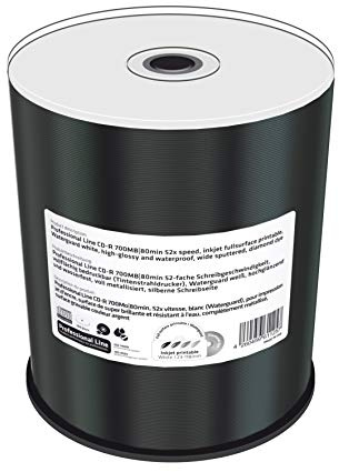 MediaRange CD-R 700MB 80 Min, 52x, Inkjet bedruckbar Waterguard weiß | 700MB | 52x Schreibtempo | Inkjet bedruckbar | voll metallisiert