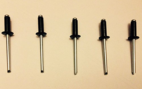 3.2mm x 12mm 20 Pieces BLACK STANDARD FLANGE POP RIVETS ALLOY STEEL DOME HEAD RIVET