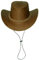 Black Jungle Broome - Cowboyhut aus Rindsleder mit Kinnriemen (XL, Tan)