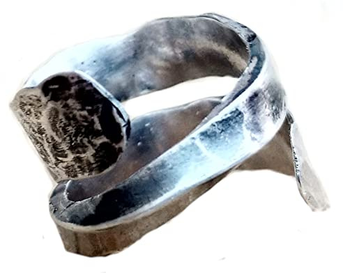 Extravaganter Ring aus 935er Silber, Größe 61 (19.4), handgeschmiedetes Unikat
