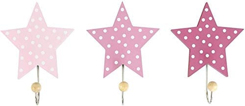 JaBaDaBaDo - Set mit 3 sternenförmigen Haken Rosa, 16 cm (R16026)