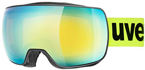 Uvex compact FM - Skibrille für Damen und Herren - Filterkategorie 2 - verzerrungsfreie Sicht - black matt/orange-orange - one size