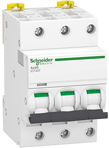 Schneider Electric - Acti9 iDT40T - disjoncteur modulaire - 3P - 25A - courbe D - 4500A/6kA - A9P32325