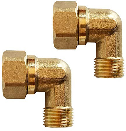 MISSMIN Old Clawfoot Bath Tub Mount Faucet Elbows Adapter Connector to Water Line,3/4 IPS Female to 1/2 IPS Male, 1 Pair