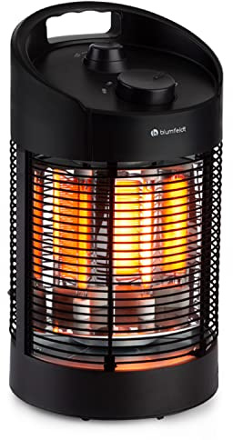 Klarstein Standing Infrared Heater, Patio Heater, 700W Indoor & Outdoor 360° Oscillation Heaters For Home, Enclosed Electric Patio Heaters, Safe, Energy Efficient IPX4 Outdoor Electric