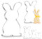 O-Kinee Cortador Galletas Pascua, Acero Inoxidable Cookie Cutters Molde, 5 Piezas - Conejo, Regalo Ideal de Pascua