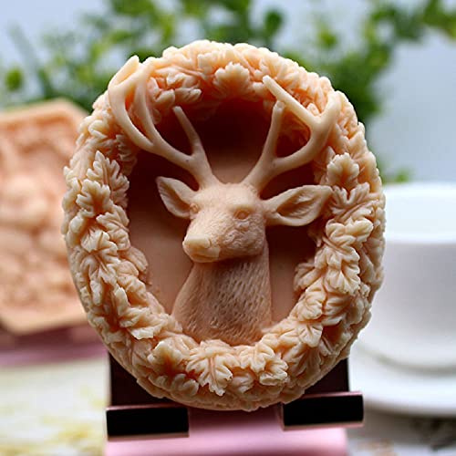 Stampo in silicone per sapone fatto a mano cervo per resina candela stampo per sapone animale alce sapone stampo cervo decorazione torta stampo rotondo forma sapone stampo