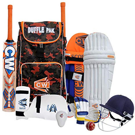 CW Bouncer Adult Mini Cricket Set Batting Cricket Equipment in Sports Backpack Carry Bag Bat