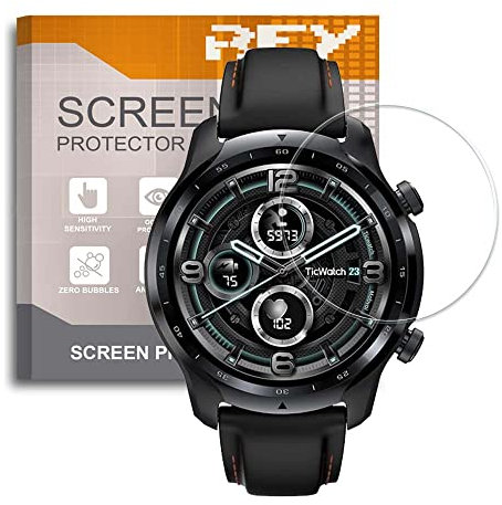 REY Pellicola salvaschermo per MOBVOI TICWATCH PRO 3 GPS - PRO 3 Ultra, Vetro temperato, di qualità Premium