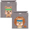 LIFENEY Aufbewahrungsbox mit Deckel im 2er Set Löwe und Bär I Doppelpack Spielzeugbox mit Tiermotiv passend für Würfelregale I Ordnungsbox für das Kinderzimmer I Aufbewahrungskorb Kinder