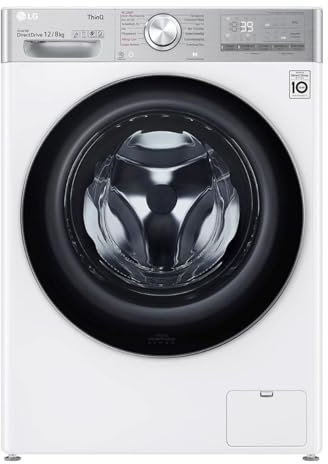 LG Electronics V9WD128H2 Waschtrockner mit AI DD | 12 kg Waschen | 8 kg Trocknen | 1400 U/min | Steam, Weiß