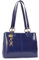 Catwalk Collection Handbags - Damen Leder Schultertasche - Handtasche Mittelgroß - Tote Bag - Arbeitstasche - BELLSTONE - Blau