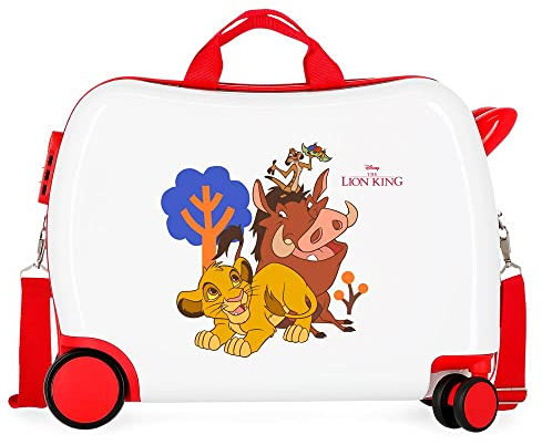 Disney EL Rey Leon Kinderkoffer, Weiß, 50 x 39 x 20 cm, starr, ABS-Kombinationsverschluss, 34 l, 1,8 kg, 4 Räder