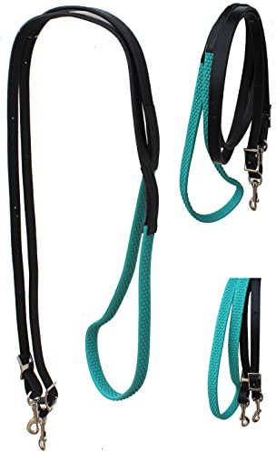 CHALLENGER Horse Western 805LR14TR Leder Gummigriff Contest Zügel Türkis