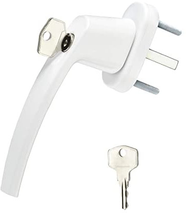 SOTECH Manilla de aluminio BRIS (151 x 28,5 x 62 mm) blanca con cerradura incl. 2 llaves de seguridad