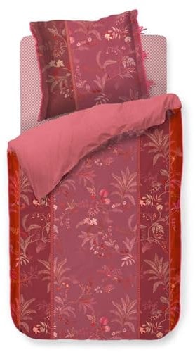 Pip Studio Bettwäsche Isola Pink Beige Perkal Pflanzen Farne Palmen Blumen Blüten Figuren Pferd, Größe:155 cm x 220 cm