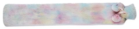 Warmies Hot Water Bottle Rainbow Fur Fleece Cover, Long Wearable Hot Water Bottle