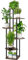 AZERPIAN Pflanzenständer, 6 Etagen, Metall, Blumenregal für mehrere Pflanzen, Ecke, hohe Blumenhalter für Terrasse, Garten, Wohnzimmer, Balkon, Schlafzimmer, schwarze Eiche