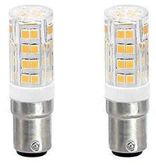 ShuoHui 2 lampadine a incandescenza B15 B15D, 110 V-265 V, B15d, doppio contatto a baionetta, 5 W = 40 W, bianco equivalente, per illuminazione di dispositivi a bassa tensione, dimmerabili (bianco