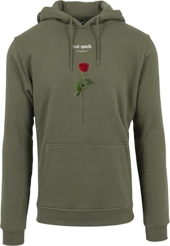 Mister Tee Herren Kapuzenpullover Lost Youth Rose Hoody Olive XL