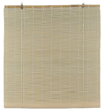 DEFACTO Bambusrollo Sonnenschutz Sichtschutz Seitenzugrollo Lichtfilter Bambus Jalousie Lüftung Rollo für Fenster Tür Terrasse Balkon Garten (100 x 160 cm, Light/Natur)