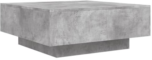 vidaXL Tavolino Salotto Grigio Cemento 80x80x31 cm Legno Multistrato