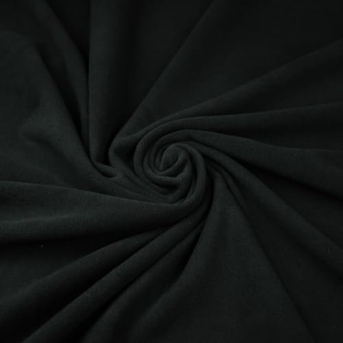 Textrend, Tissu polaire au mètre, Tissu polaire premium, Anti-bactérien, Textile 1x1,5m, Au mètre, Diverses couleurs, Tailoring (Noir)