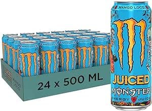 Energy Drink Mango Loco - 500ml (Pack of 24) - Tropical Mango Flavor Burst | Powerful Energy Blend | Ideal for On-the-Go