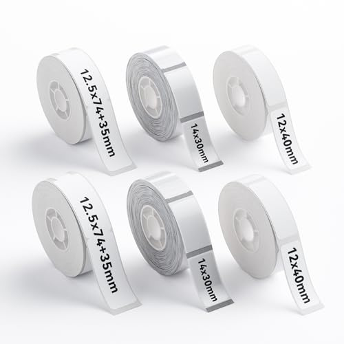 NIIMBOT 6 Rolls Label Maker Tape Thermal Paper Printer Sticker Labeling Tape with Self-Adhesive for D11/D110/D101 Label Maker