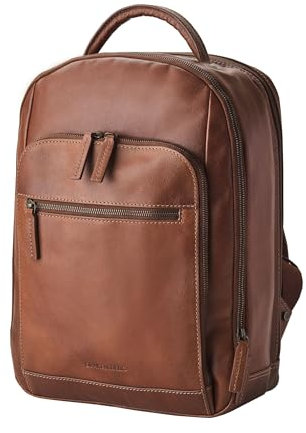 DRAKENSBERG Leder 15 Business Rucksack Frederico' luxuriöse Laptoprucksack für Büro, Arbeit und Reise, 20L - Kastanien-Braun, DR00507
