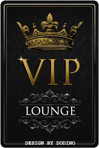 DODINO 20x30cm blechschilder VIP LOUNGE Deko Chill Lounge Schild Garten Metallschilder vintage Deko Geschenk-Idee für besondere Menschen