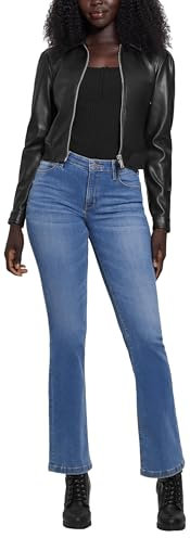 GUESS Giacca in pelle sintetica da donna Fancy Zipped Faus, Nero, XL