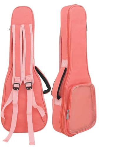 ZWCSHUU Gitarrentasche 23 Zoll Ukulele Gitarrentasche Oxford-Stoff Gitarre Anfänger Essentials Holzblasinstrument Teile und Zubehör(Pink)