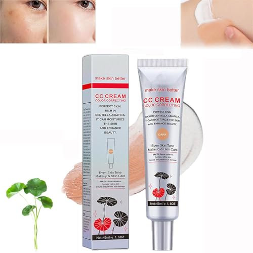 Crema CC Correttiva del Colore, Fondotinta Coreano Adattivo, Uniformante del Tono della Pelle, Trucco e Cura della Pelle (Colore Scuro, 1 Pezzo)